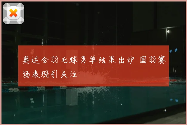 奥运会羽毛球男单结果出炉 国羽赛场表现引关注